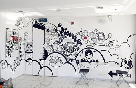 南丰手绘墙并非传统涂鸦。